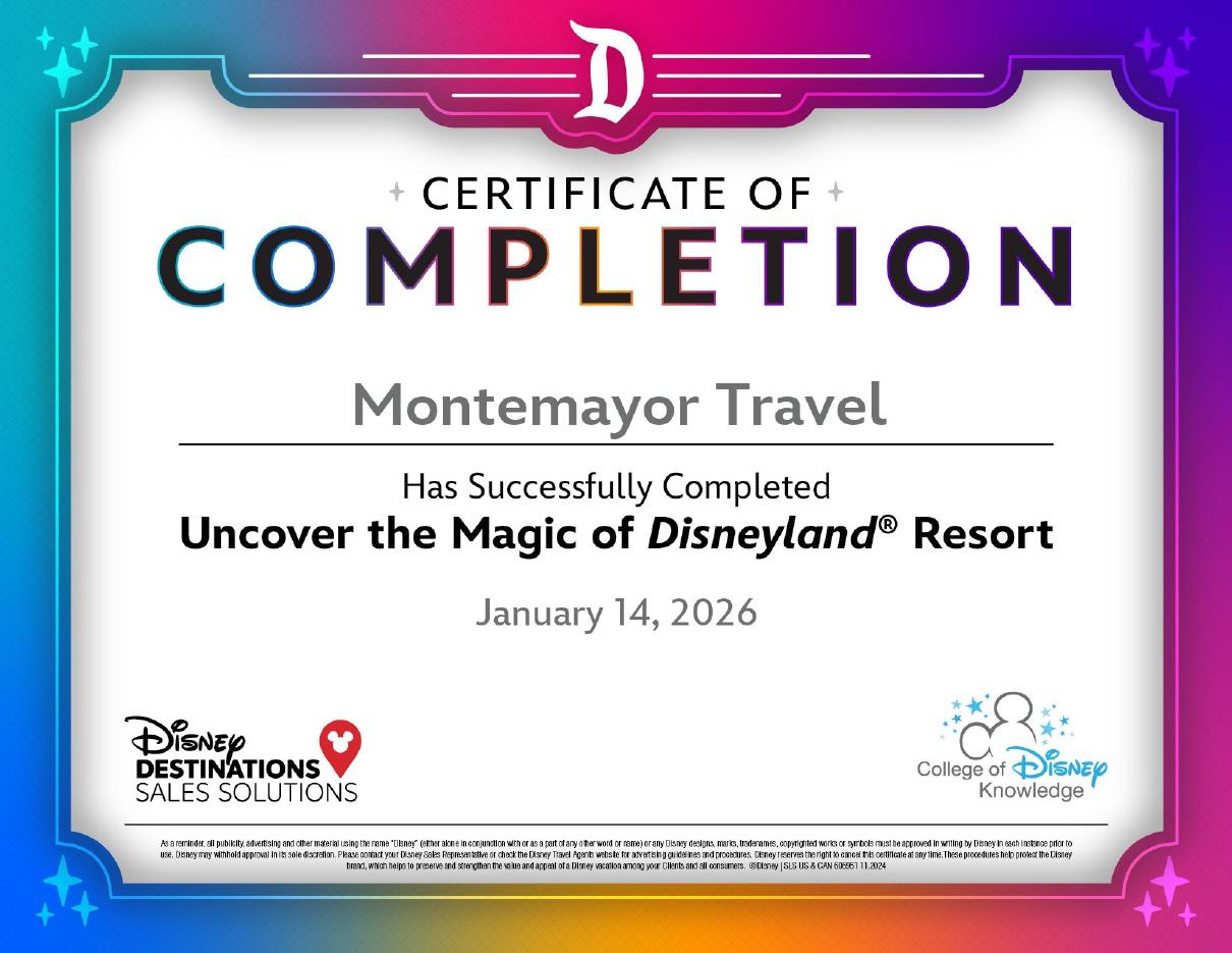 Certificado: Uncover the Magic of Disneyland® Resort